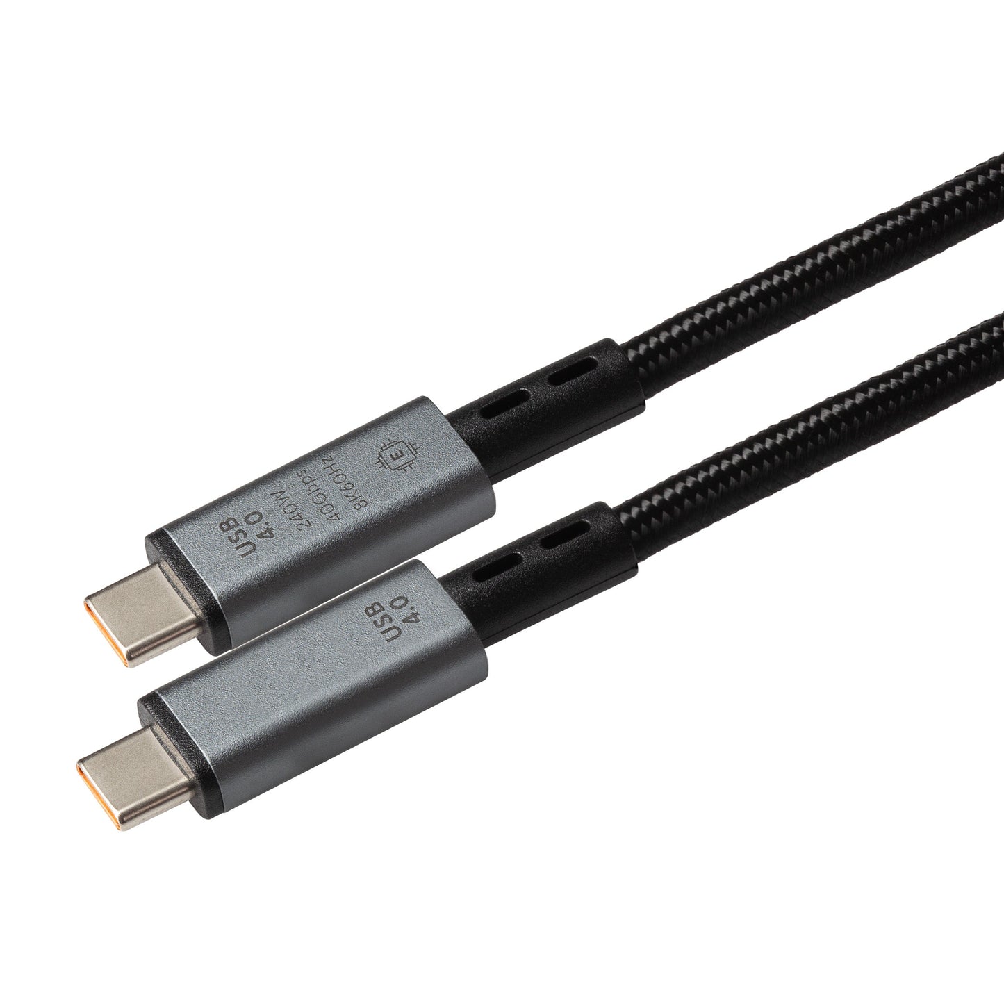 Maplin USB-C to USB-C V4.0 8K 240W PD Braided Cable - Black, 1m