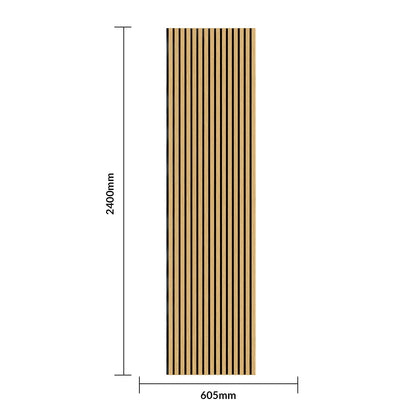 Linear Acoustic Wall Panel -  PET + MDF Size: 605 x 2400 mm (Pack of 2)