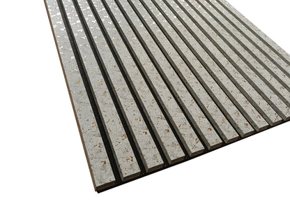 BRITWALL Linear Acoustic Wall Panel, 2400x600x21mm (Pack of 2) – Beige Gold Dot Design