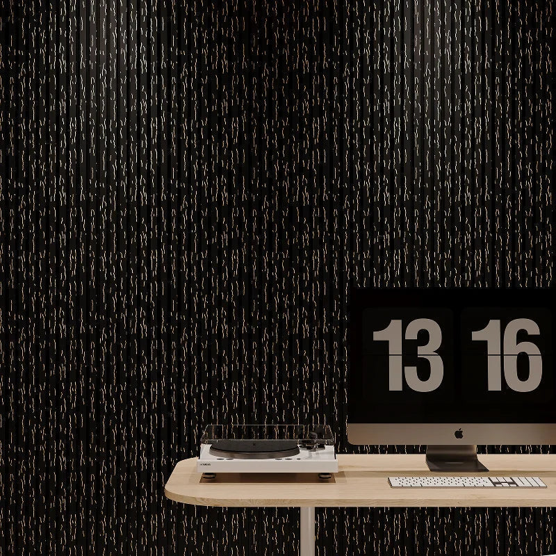 BRITWALL Linear Acoustic Wall Panel, 2400x600x21mm (Pack of 2) – Black Gold Marble Design