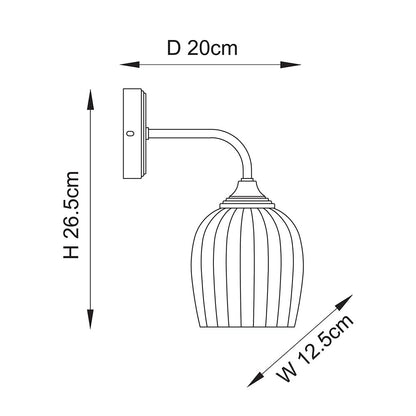 Endon Ashcroft Ribbed Wall Light 120627
