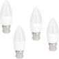 5.5W BC Dimmable Opal Candle Lamp Bulbs (Pack of 4) 40W 470Lm | Multipack 3000k Warm White Candle Light LED Bulbs [Energy Class A]