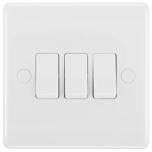 BG 843 White 3 Gang 2 Way Switch