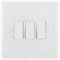 BG 843 White 3 Gang 2 Way Switch