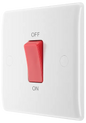 BG 875 White 1 Gang 45 Amp Single Cooker Switch