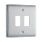 BG Nexus Grid Brushed Steel 2 Module Front Plate RNBS2