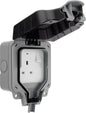 British General BG Electrical Single Weatherproof Outdoor Switched Power Socket, IP66 Rated, 13 Amp, Grey