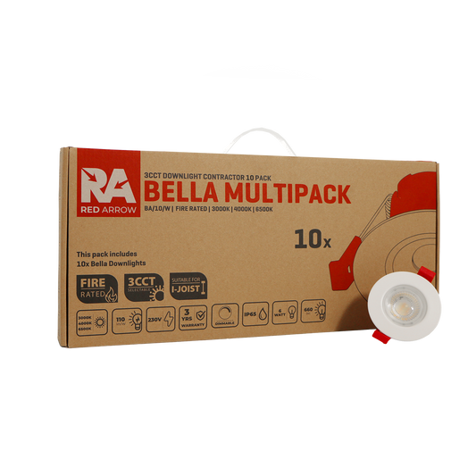 Red Arrow 10 Pack Bella LED Downlights BA/10/W 6W CCT
