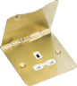 13A 1G Unswitched Floor Socket - Brushed Brass with White Insert MLA