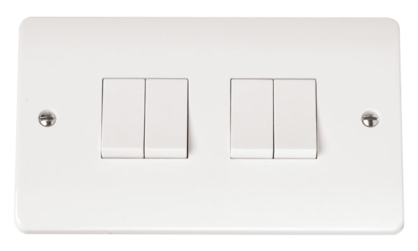 Click 10AX 4 Gang 2 Way Plate Switch CMA019