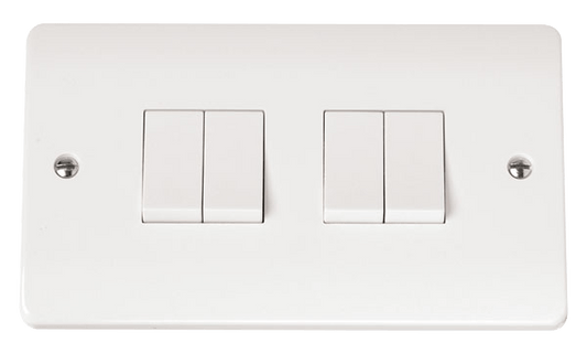 Click 10AX 4 Gang 2 Way Plate Switch CMA019
