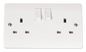 Click CMA036 Mode | Polar White | 13A | 2 Gang 2 Pole Twin Earth Switched Double Socket