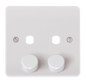 Click Mode 1 Gang Unfurnished Dimmer Plate & Knobs (800W Max) - 2 Apertures CMA146PL