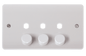 Click Mode 2 Gang Unfurnished Dimmer Plate & Knobs (1200W Max) - 3 Apertures CMA147PL