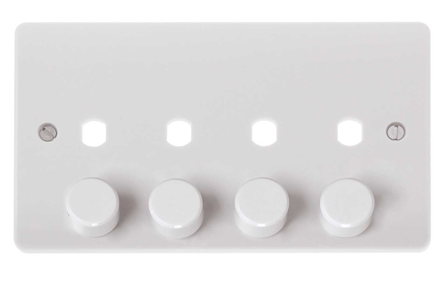 Click Mode 2 Gang Unfurnished Dimmer Plate & Knobs (1600W Max) - 4 Apertures CMA148PL