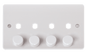 Click Mode 2 Gang Unfurnished Dimmer Plate & Knobs (1600W Max) - 4 Apertures CMA148PL