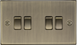 10AX 4G 2-way Plate Switch - Antique Brass CS41AB MLA
