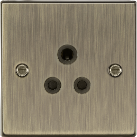 5A Unswitched Socket - Antique Brass with Black Insert CS5AAB MLA