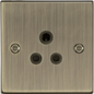 5A Unswitched Socket - Antique Brass with Black Insert CS5AAB MLA