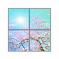 60x60cms SKY Panel with Cherry blossom trees 2D Effect (4 pcs set)