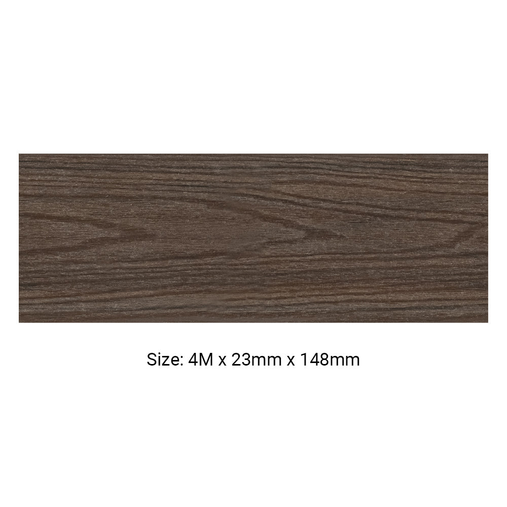 Britwall 3D Embossed Composite Decking Dark Coffee 4000 x 148 x 21 mm Slip Resistant Outdoor Deck Board