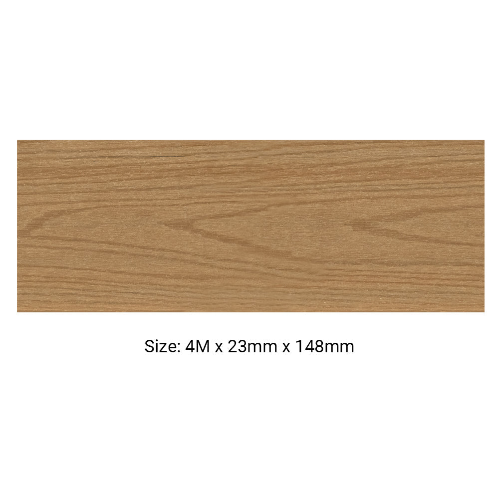 Britwall 3D Embossed Composite Decking Teak B 4000 x 148 x 21 mm Slip Resistant Outdoor Deck Board