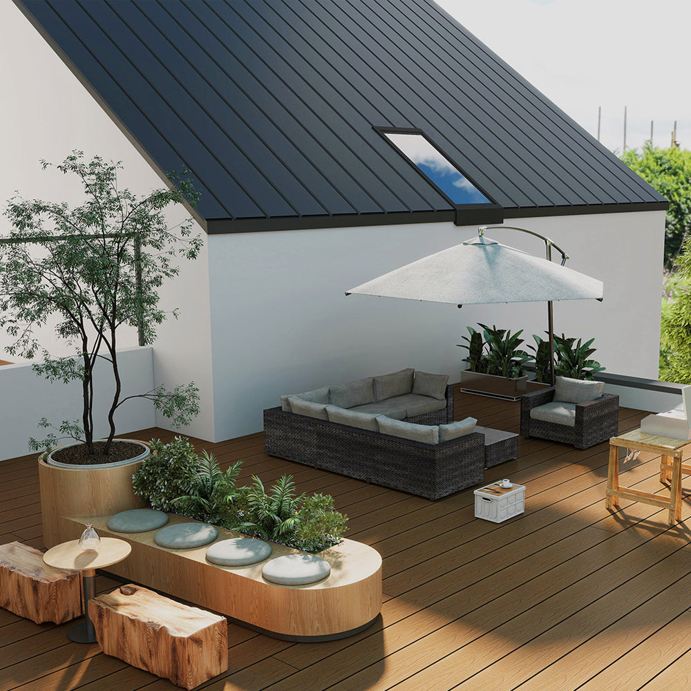 Britwall 3D Embossed Composite Decking Teak B 4000 x 148 x 21 mm Slip Resistant Outdoor Deck Board