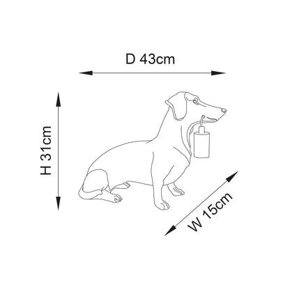 Endon Daschund Table - Vintage Gold 101187