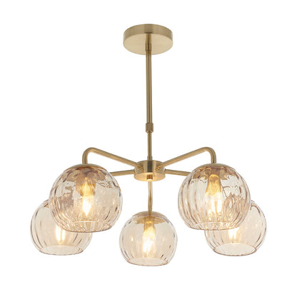 Endon Dimple 5lt pendant Brushed Satin Gold 91969