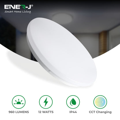12W Ceiling Light With Microwave Sensor 960 Lumens CCT Changeable Warm White to Cool White, 250*55mm IP44 With Quick Connector