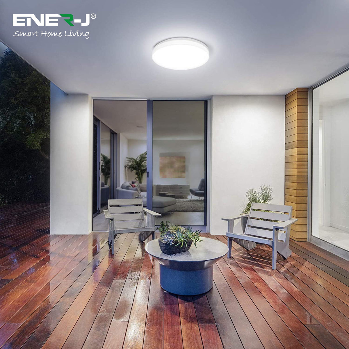12W Ceiling Light With Microwave Sensor 960 Lumens CCT Changeable Warm White to Cool White, 250*55mm IP44 With Quick Connector