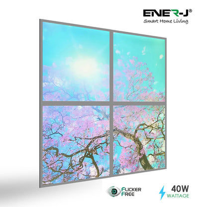 60x60cms SKY Panel with Cherry blossom trees 2D Effect (4 pcs set)