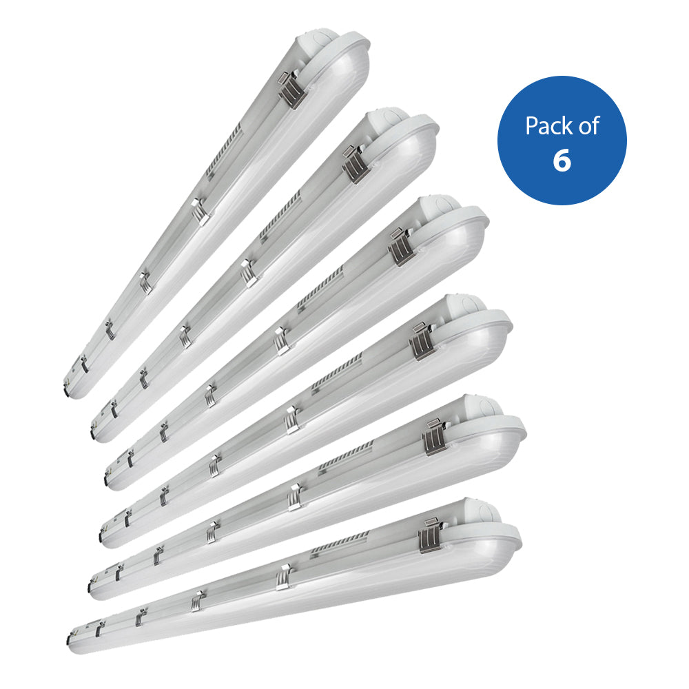LED Non Corrosive IP65 Batten Fitting Light 150cms 50W 4000K, 6000 Lumens Ultra Bright, Up to 20000 Hours of Operation, Instant Start | Pack of 6