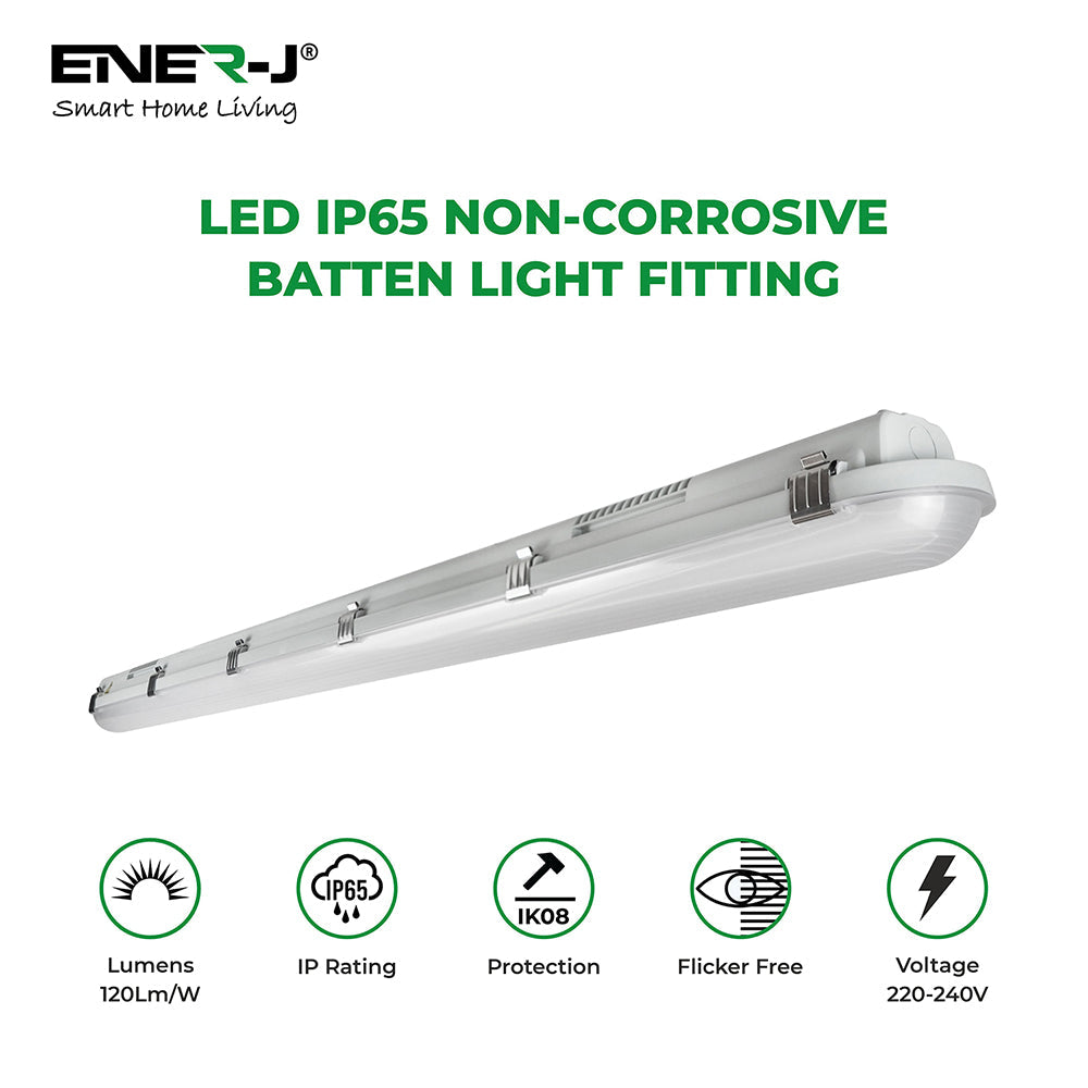 LED Non Corrosive IP65 Batten Fitting Light 150cms 50W 4000K, 6000 Lumens Ultra Bright, Up to 20000 Hours of Operation, Instant Start | Pack of 6