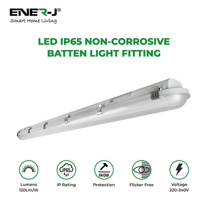 LED Non Corrosive IP65 Batten Fitting Light 150cms 50W 4000K, 6000 Lumens Ultra Bright, Up to 20000 Hours of Operation, Instant Start | Pack of 6