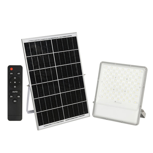 200W LED Floodlight Outdoor with Solar Panel, IP65 Waterproof, 2600 Lumens, Wall Light Work Lighting for Garage, Garden, Warehouse, Parking Lot etc