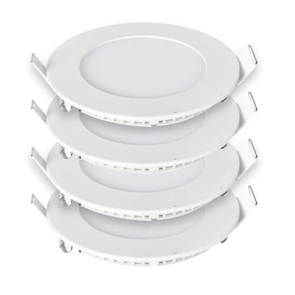 18W Recessed Round LED Downlight Mini Panel 220mm Diameter, 205mm Hole Size, CE Driver, 20000 Hours Long Life | Pack of 4 - 4000K