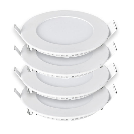 18W Recessed Round LED Downlight Mini Panel 220mm Diameter, 205mm Hole Size, CE Driver, 20000 Hours Long Life | Pack of 4 - 4000K