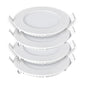 18W Recessed Round LED Downlight Mini Panel 220mm Diameter, 205mm Hole Size, CE Driver, 20000 Hours Long Life | Pack of 4 - 4000K
