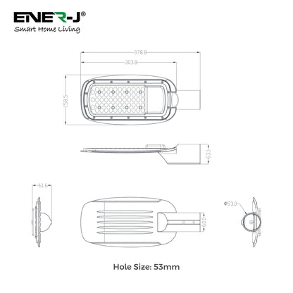 50W LED Streetlight Waterproof IP65 6000k Wall Light, Ideal Street Lamp To Install At a Height Of 6-8 Meters, 5 Years Warranty