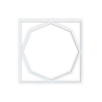 60x60cm LED Frame Panel Light with Hexagon Inner Lights, 40W, Cool White | Single Pack - 6500K