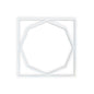 60x60cm LED Frame Panel Light with Hexagon Inner Lights, 40W, Cool White | Single Pack - 6500K