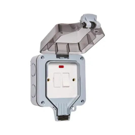 Forum ZN-38870 13A IP66 Outdoor Fused Spur with Neon – Grey