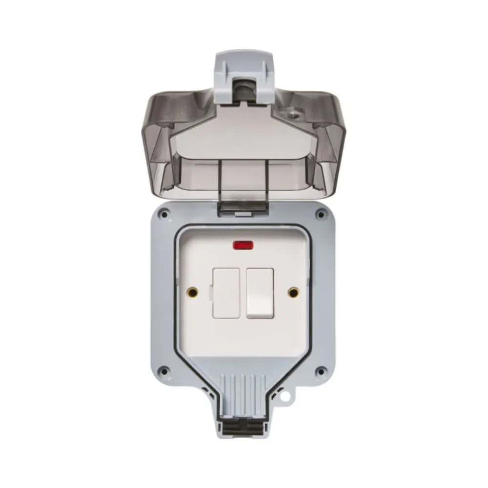 Forum ZN-38870 13A IP66 Outdoor Fused Spur with Neon – Grey