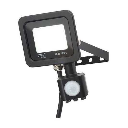 Rye Black Slimline LED Daylight Floodlight with PIR 10W 6500K Forum