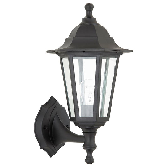 Black Full Lantern Bayswater 1lt wall IP44 10W