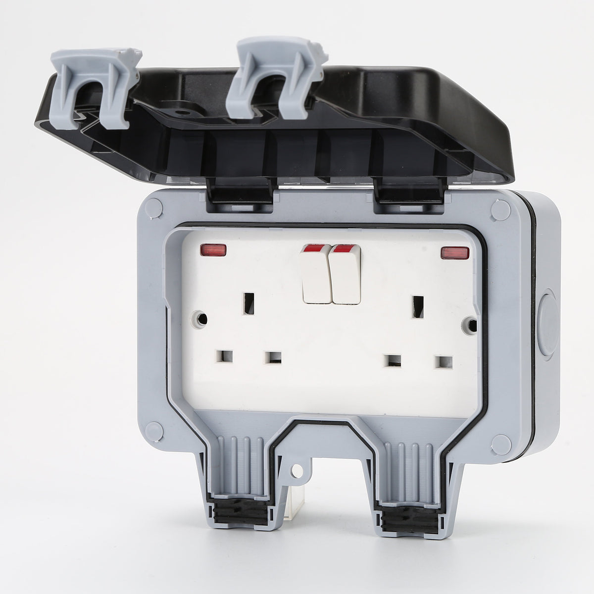 2 Gang Weatherproof 13A Twin Sockets with Switch