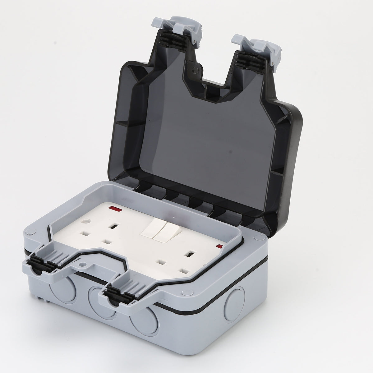 2 Gang Weatherproof 13A Twin Sockets with Switch