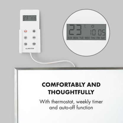 ENER-J 720W Infrared Heating Panel with WiFi Thermostat, 120x60cm Wall or Ceiling Mount, Energy Efficient Carbon Crystal Electric Heater, IP24 Rated Smart Infrared Panel for Home & Office