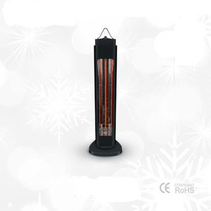 ENER-J 1200W Portable Infrared Heater, Dual 600W/1200W Carbon Tube Space Heater with Oscillation, IP34 Rated, Energy Efficient Electric Heater for Home & Office